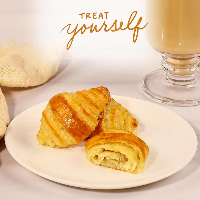 Rugelach Pastries | Approx 20 Vanilla Croissants | Breakfast Pastry | Dairy & Nut Free | Preservative Free | Unique for Holidays and Birthdays | 19 oz Stern’s Bakery ( Vanilla Rugelach Pastries, Club Size - 19 oz )