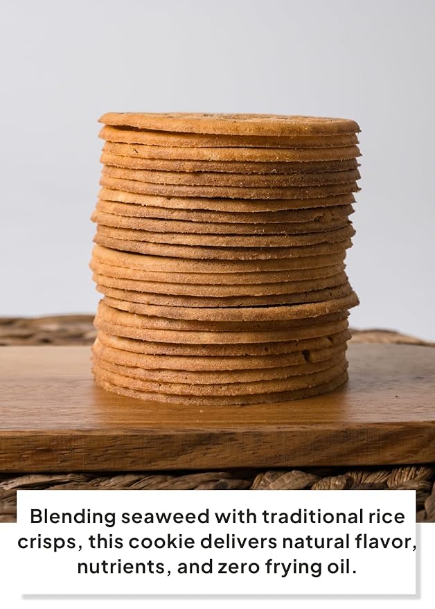 Korean Food Shinwhadang Rice Wafer Snacks(6 packs) – Green Laver(Seaweed) Flavor, Oven-Baked Crispy Rice Crackers, Korean Rice Crisps (9.6 oz)