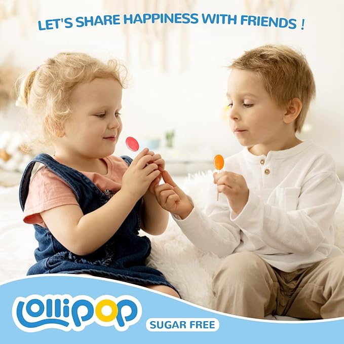 DC24 DAILY CARE Sugar Free Lollipops with Vitamin C, Healthy Suckers with Xylitol, Fruit Flavored Hard Candy for Kids, Non-GMO, Gluten Free, Strawberry, 24 Count