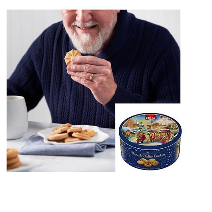Danish Cookie (Bisca Danish Butter Cookies 4lb) . Christmas Butter Cookie. Best Holiday Present For Everyone . Come With Maryse's Place Holidays Bags