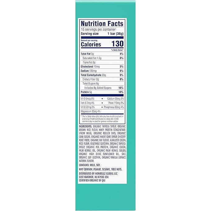Zbar Protein - Chocolate Flavored Mint - Crispy Snack Bars - Made with Organic Oats - Non-GMO - 5g Protein - Gluten Free Protein Bars (15 Pack)