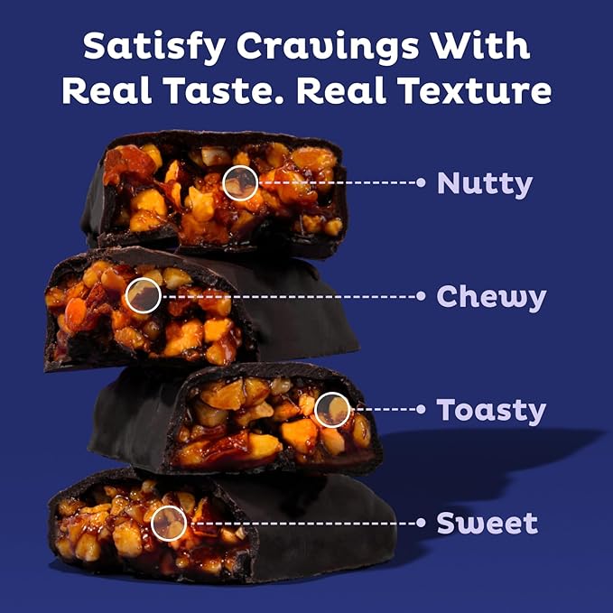 Krack’d Snacks Keto Chocolate Snack Bars - Low Carb, Vegan Chocolate with Almonds and Coconut Caramel - Gluten Free, Sugar Free (Dark Chocolate Aloha Caramel, 5 Pk)
