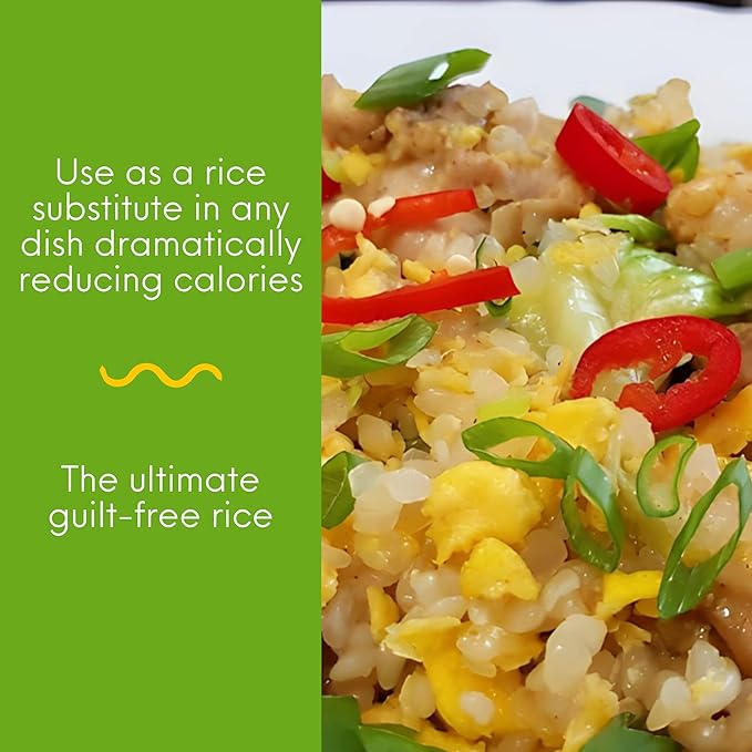 Miracle Noodle Konjac Rice - Keto, Plant-Based, Gluten, Grain & Soy Free, Low in Carbs & Calories, Perfect for Stir-Fry, Pilaf, & Pudding - 8 Oz, 6-Pack