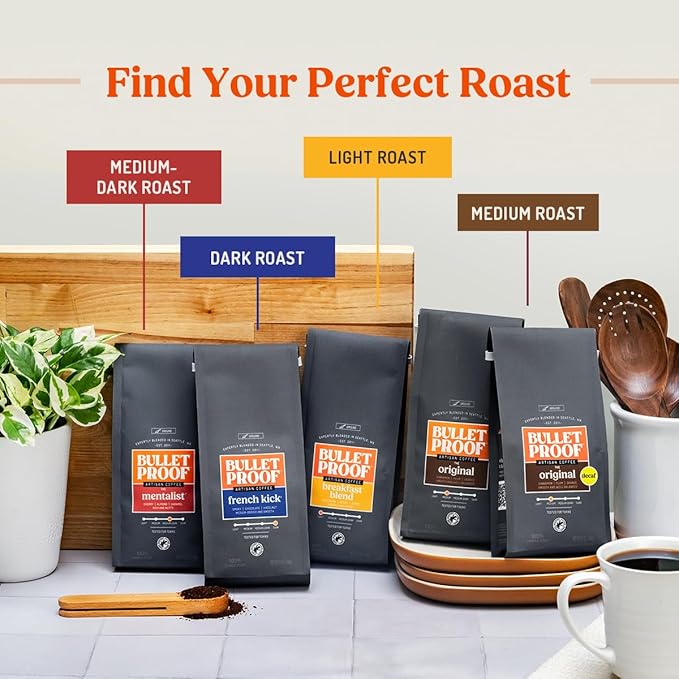 Bulletproof Original Medium-Roast Single-Serve Coffee Pods, 24 Count, 100% Arabica Beans, Clean Coffee Tested for Toxins, Packaging May Vary