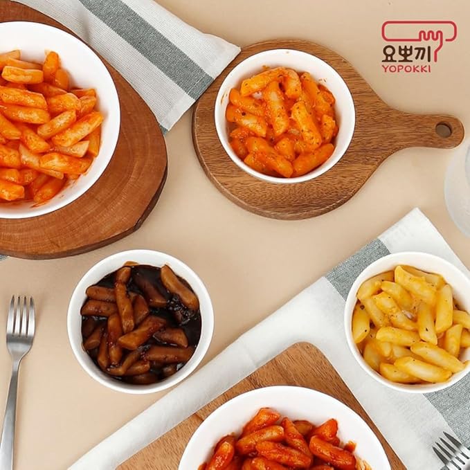 Yopokki Instant Tteokbokki Cup (Jjajang, 2 Cups) Korean Street food with Jjajang flavored sauce Topokki Rice Cake - Quick & Easy to Prepare