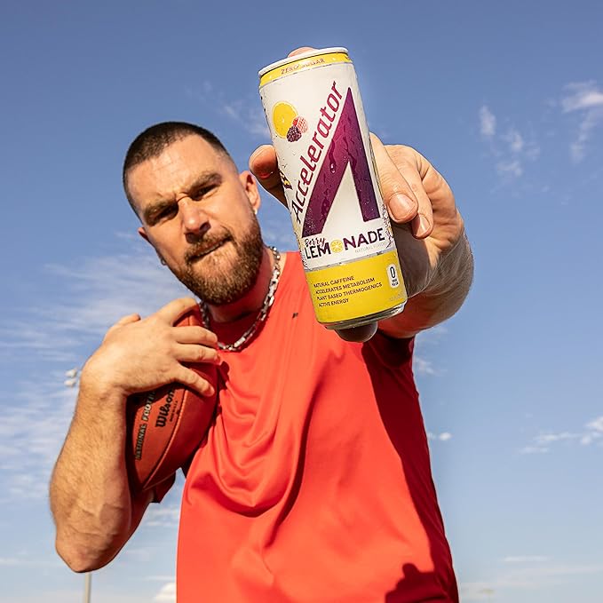 Accelerator Energy Drink, Berry Lemonade 12oz can (12 pack), Zero Sugar, Sustained Energy from 100% Natural Caffeine (200mg from Green Coffee Bean & Green Tea extract)