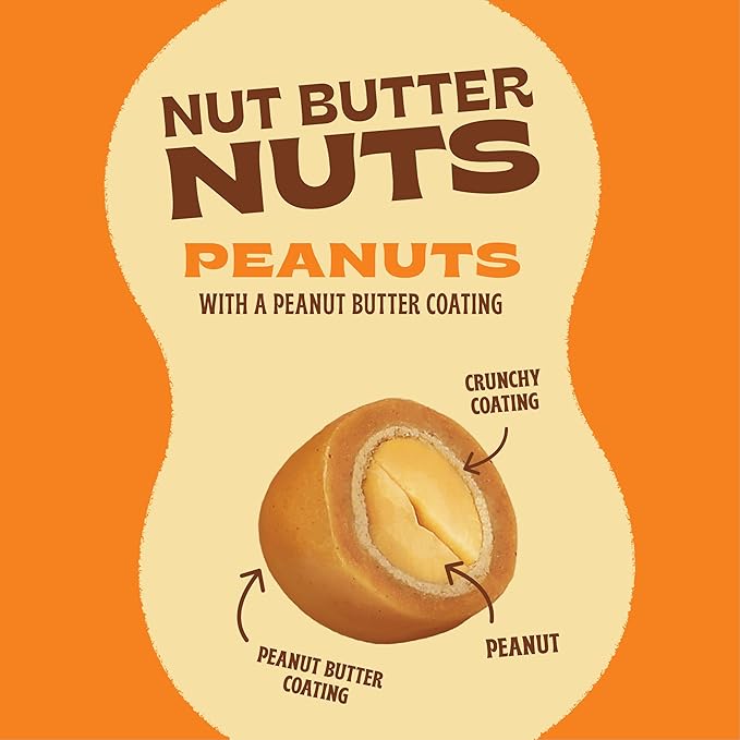 Orchard Valley Harvest Nut Butter Nuts Classic, Peanut Butter Coated Peanuts, 1oz Bags (Pack of 15), Made with Real Peanut Butter, Perfect On-The-Go & Portion Control Snack