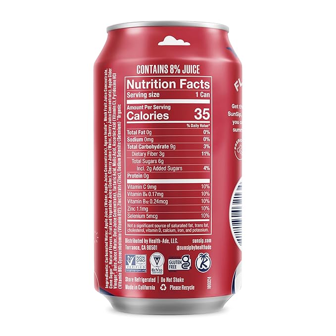 SunSip Prebiotic Soda by Health-Ade, Gut-Healthy Beverage, Soda Swap, Vitamins & Minerals, Naturally Sweetened with 6g of Sugar, Dr. Bubbles, 11.5 oz (12 Pack)