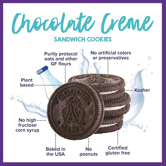 Goodie Girl, Chocolate Creme Sandwich Cookies | Gluten Free | Peanut Free | Egg Free | Kosher (10.6oz Boxes, Pack of 3)