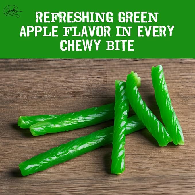 Green Apple Licorice Pack of 3 - Old Fashioned Candy, Fat-Free Chewy Licorice Candy, Fun Treat, Delicious Snacks - Soft & Chewy Texture with Bold Fresh Flavor (Total 24oz)