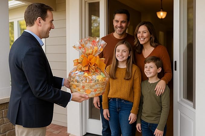 Handcrafted Gift Basket with Chocolates, Cookies, Snacks & Candy. Perfect for Birthdays, Sympathy, Holidays, Clients & Thank You Gifts (Upgrade: $84.99, Thanksgiving)