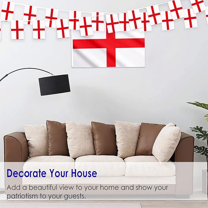AhfuLife 2 Pcs England Flag St Georges Flag 3 x 5 Ft, Large English Flags for Outside - Double Side with Brass Eyelets for Olympic Party Decorations, Bar Garden Street Decoration Indoor Outdoor