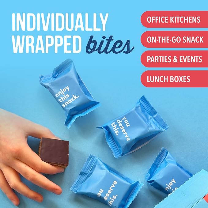 For Noshers Only Peanut Butter Bites - Gluten-Free, Vegan, Kosher Snacks - Coated, Healthy Snack Bites - Whole Grain Brown Rice - No Artificial Ingredients - Individually Wrapped, Low-Calorie - Pack of 8, Caramal