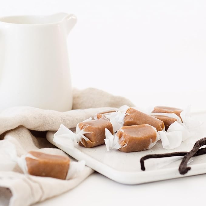 Taras Gourmet Sugar Free Caramels | All Natural Candy | Creamy & Individually Wrapped with Real Butter (20 oz)