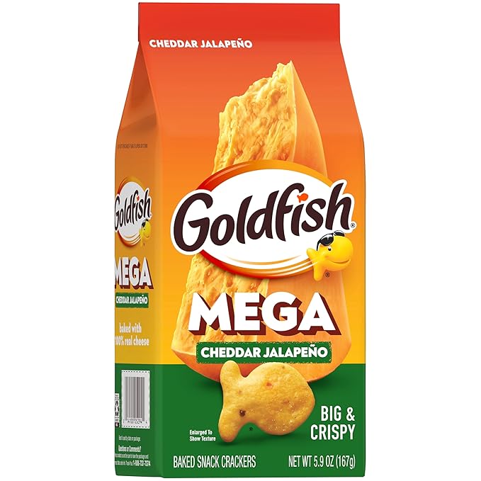 Goldfish Mega Bites Cheddar Jalapeño Crackers, 5.9 Oz Bag