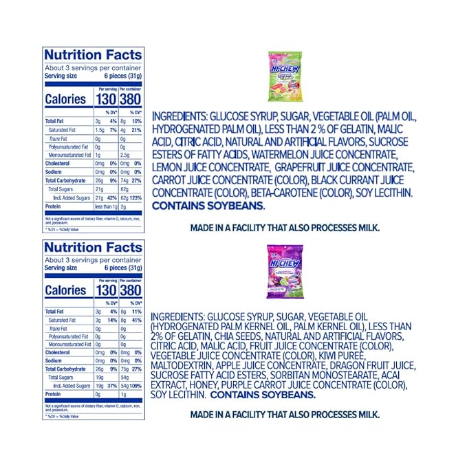 HI-CHEW Variety Mix, Pack of 8 Bags - 23 Flavors including Getaway Mix - Unique Fun Soft & Chewy Taffy Candy - Immensely Juicy Fruit Flavors - Individually Wrapped for Sharing