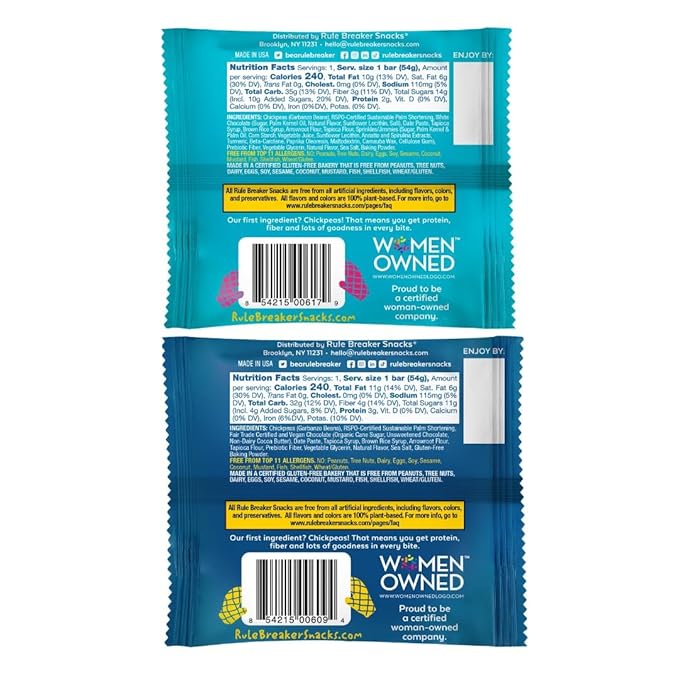 Rule Breaker Vegan & Gluten Free Cookies | Birthday Cake & Chocolate Chip | Plant-Based, Top 11 Allergen-Free | Soft-Baked, Great Snacks for Kids & Adults, Individually Wrapped (Pack of 4)