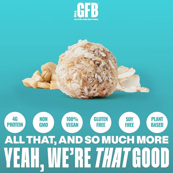 The GFB Variety Pack Protein Bites - Gluten Free, Plant Based, Non GMO, Sustainably Made – Ridiculously Tasty, Healthy, Vegan, Protein Energy Balls, 4 oz (4 Count)