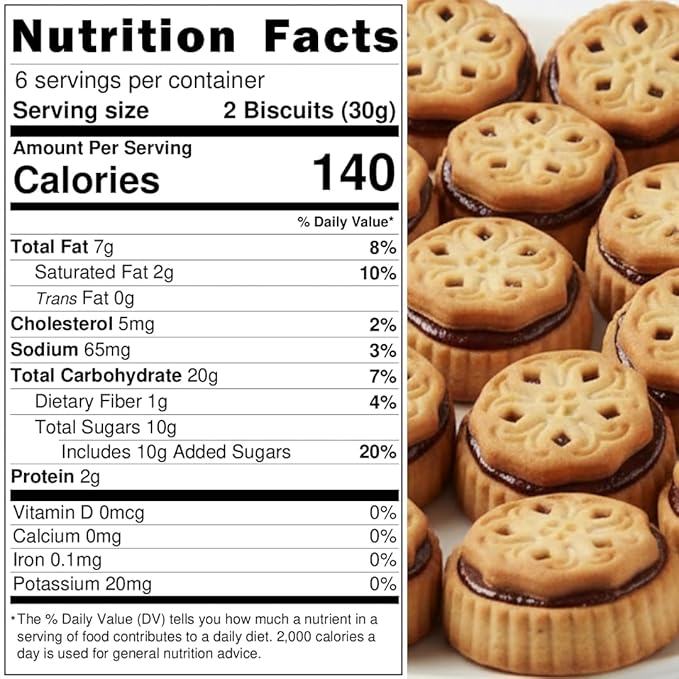 Natural Nectar Hazelnut Cocoa Crème Biscuits – 2 Pack (2 × 6.35 oz) – Sandwich Biscuits Filled with Smooth Hazelnut Cocoa Cream; Snack Cookies for Coffee & Dessert