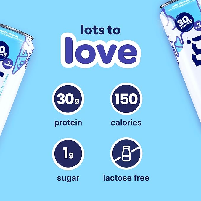 Nurri - 30g Protein Ultra Filtered Milk Shake – Vanilla - Lactose Free, Low Sugar, 150 Calories, 10 Vitamins and Minerals - 11 fl oz, 12 Cans