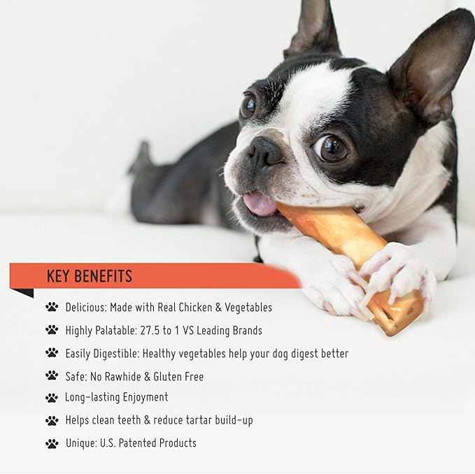 LuvChew Premium Dog Chew Treats Chicken Retriever Rolls for Large Dogs, Rawhide Free, Grain Free, Highly Digestible,Large 7" 2pcs/Pack x 2pack