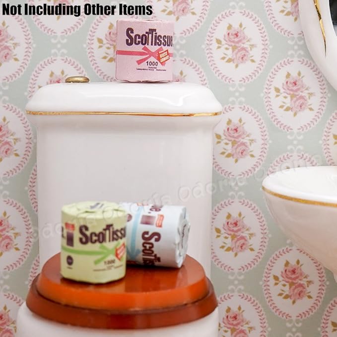 Odoria 1/12 Miniature Toilet Paper Rolls 3Pcs Dollhouse Decoration Accessories