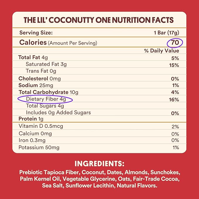 Harken Sweets The Lil’ Coconutty Ones, Mini Oat Milk Chocolate Candy Bars with Coconut, Sweetened with Dates, No Sugar Added, High Fiber Snack, Gluten-Free, Plant-Based, 6 Pouches (30 Bars)