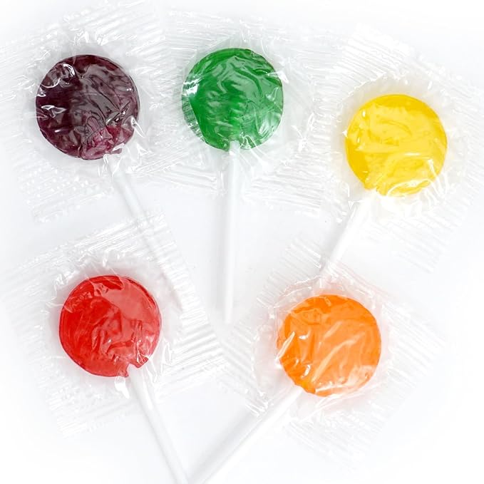 Lollipops Individually Wrapped Bulk, 2 Pound Bulk Candy (Approx 75 pcs.), Assorted Lollipop Flavors of Mixed Fruit Suckers