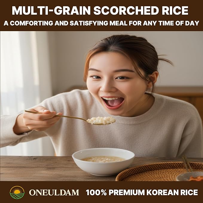 Nurungji Korean Rice Snack – Traditional Toasted Scorched Rice Chips | Authentic Korean Ogok Flavor | Crispy Rice Snack That Can Also Be Softened in Hot Water | Enjoy Crispy or Soft for a Warm, Comforting Taste | Individually Wrapped Multi-Grain Rice C...