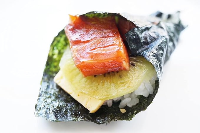 Norisuke Roasted Seaweed for a hand-rolled sushi premium half cut 50 sheets,Product of Ariake,Japan highest grade in Japan