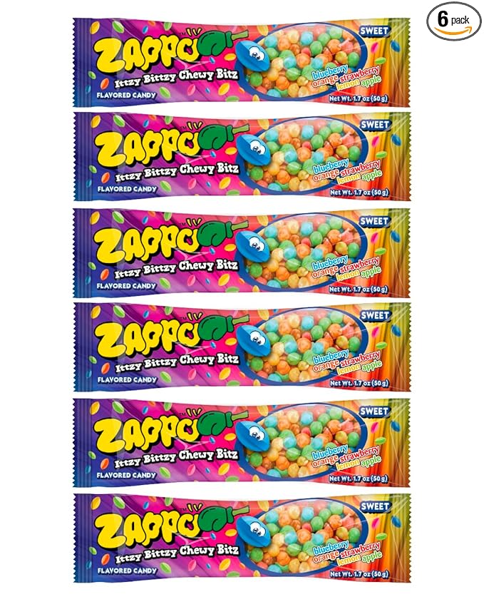 Zappo Sour Itzy Bittzy Chewy Bitz | 6 Pack