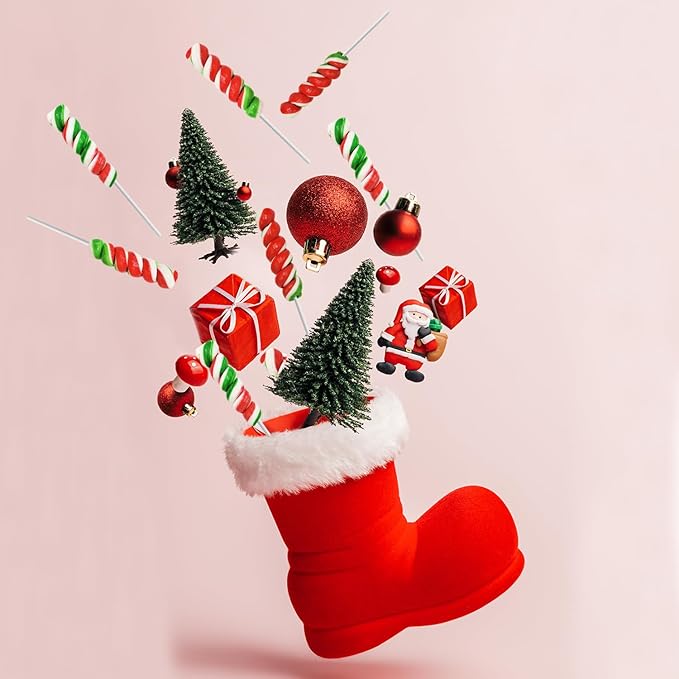 Fruidles 12-Pack Christmas Twist Lollipop, Mixed Fruit Flavor, Individually Wrapped Lollipops, 3" Inch Twist Suckers (12-Pack)