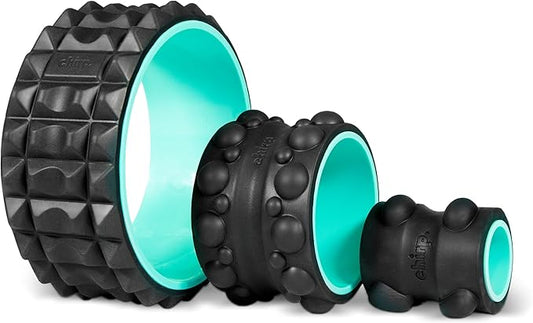 Chirp Wheel XR 3P Massage Roller Set - 10” Acupressure, 6” Knot-Kneading Thumb, 4” Neck & Headache Tension Relief, High Density Foam Massage Rollers for Back & Neck Pain, 500lbs Capacity, Mint