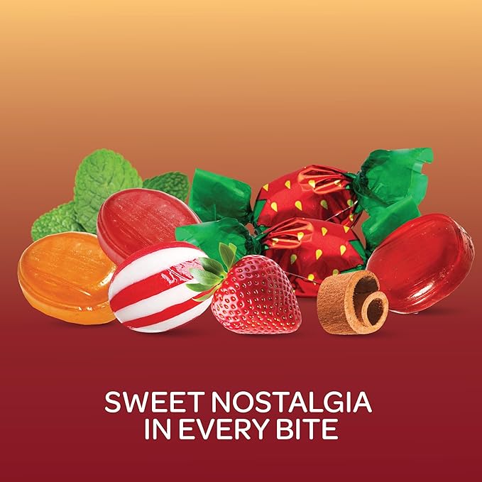 Old Fashioned Hard Candy Assortment - 2 Pound Bag - Hard Candy Individually Wrapped - Peppermint, Strawberry, Cinnamon, Butterscotch, and Fruit Flavors