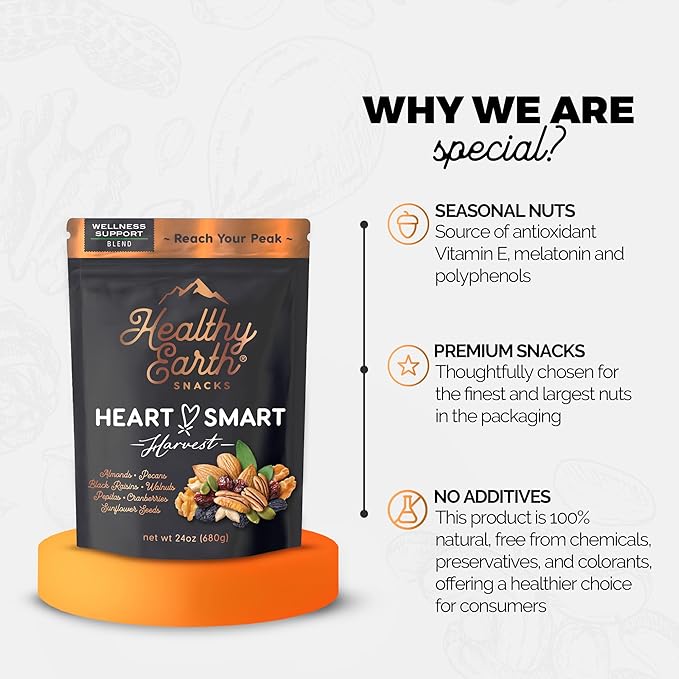 Mixed Nuts Unsalted | Trail Mix | Trail Mix without Peanuts | Gourmet Snacks, Protein Snacks, Gluten Free, No Preservatives, High Fiber (Wellness Support)