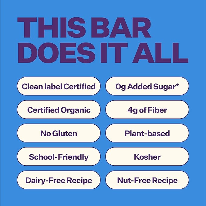 Yumi Organic Toddler Snacks Bars - Gluten-Free, No Added Sugar, 7+ Vegetables, Soft-Baked Crust Yumi Bars, Healthy Toddler Organic Snacks - School Safe and for Lunch Boxes, Blueberry & Purple Carrot (30ct.)