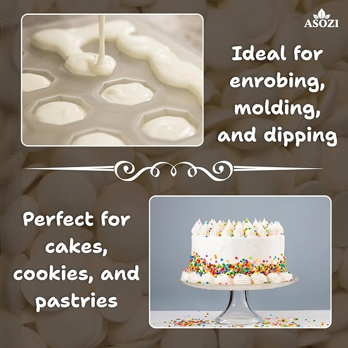 Super White Chocolate Melting Wafers – 5lb Resealable Bag, Premium Melting Chocolate for Baking & Candy Coating Chocolate for Cookies, Truffles, Confections & Desserts (Super White Chocolate)