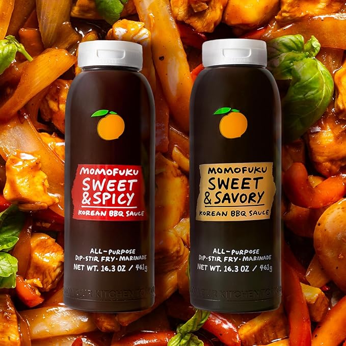 Momofuku Sweet & Savory Korean BBQ Sauce with Soy Sauce, Fresh Ginger, & Pear for Stir Fry, Barbecue, and Marinade; Galbi Style with Smoky, Savory-Sweet Flavor