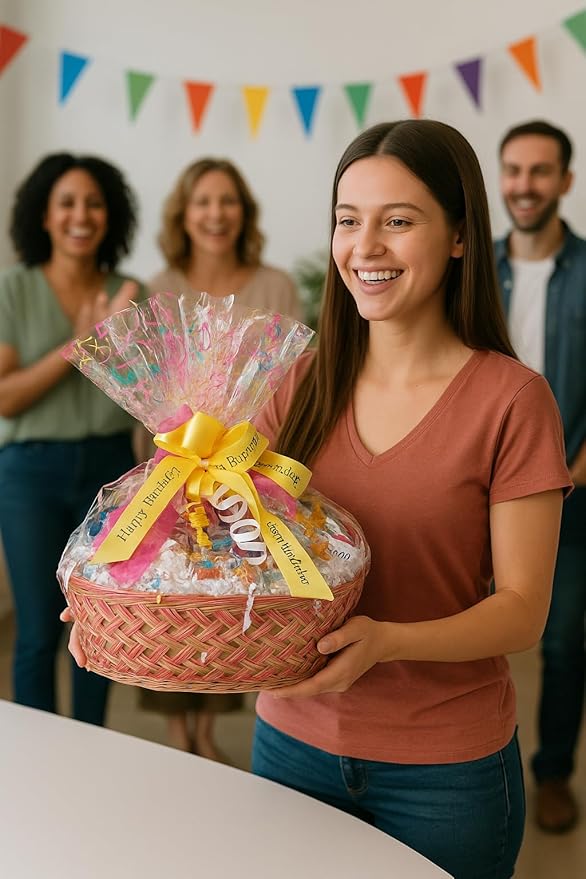 Gourmet Gift Basket for Women, Kids, Clients, Birthday, Sympathy, Holidays - with Assorted Chocolate, Cookies, Snacks, and More - Beautifully Wrapped and Presented with Double Bow (Salvy Special)
