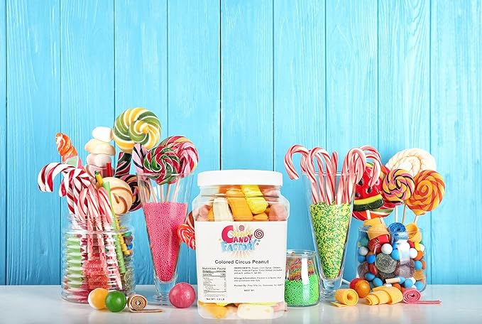 Sarah's Candy Factory Assorted Circus Peanuts Marshmallow | Spangler Retro Candy in Jar, 1.5 Lbs