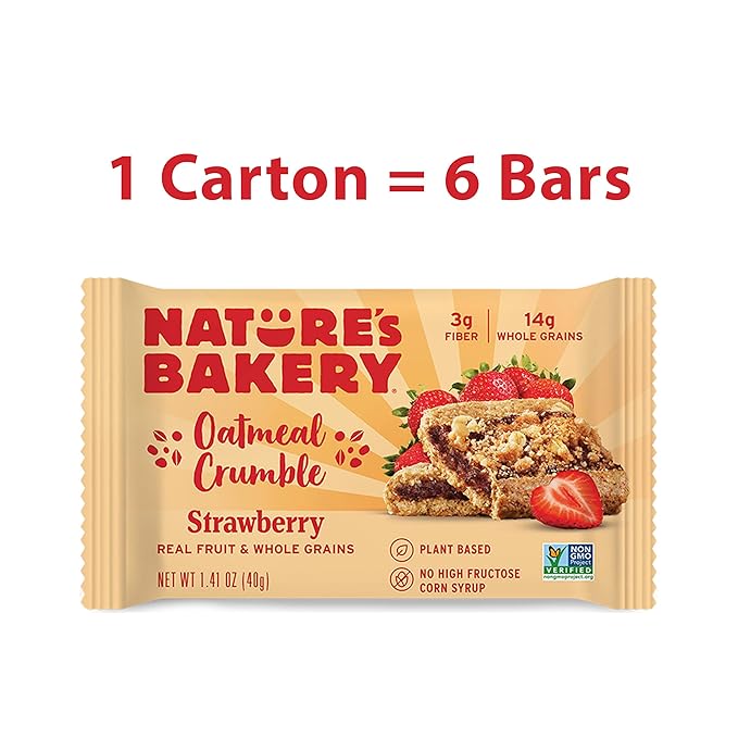 Nature's Bakery Oatmeal Crumble Strawberry Bars, 1.41 Oz, 6 Ct (Pack of 2)