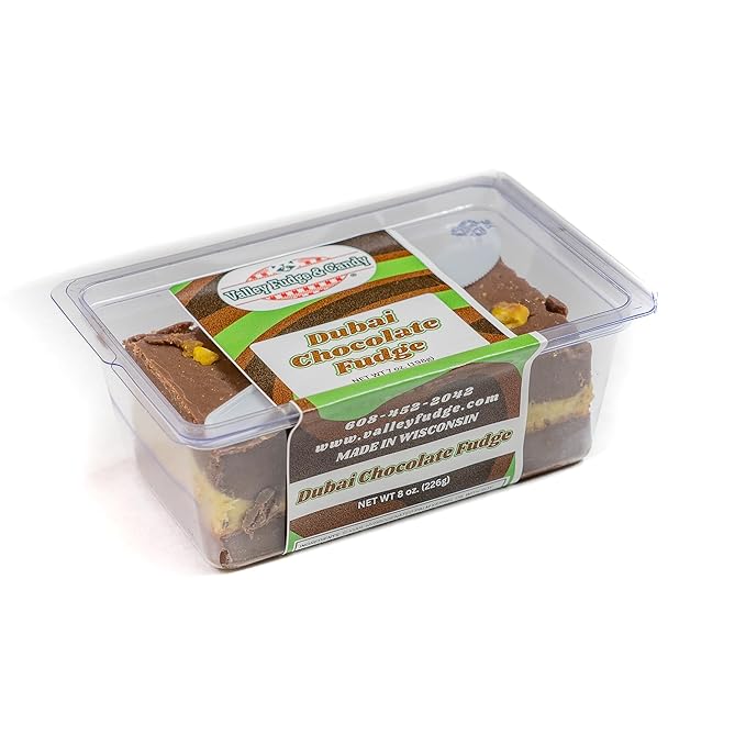 Valley Fudge, Dubai Chocolate, Fresh Artisan Confection, Real Butter, Gourmet Candy, 7 oz. Package