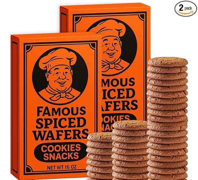 Spiced Wafers Cookies Snack Famous Philadelphia Cookie | Natural Ingredient - Limited Edition Old-Fashioned Grandma Recipe | Autumn Treat Fall Halloween Christmas Holiday Thanksgiving Gift Box