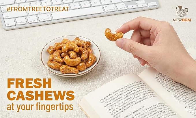 NEWBAM Honey Roasted Cashews – 12 Individual Snack Packs (1.5oz Each) – Sweet Crunchy Nuts, Healthy On-the-Go Protein Snack – Gluten-Free, Made in Vietnam
