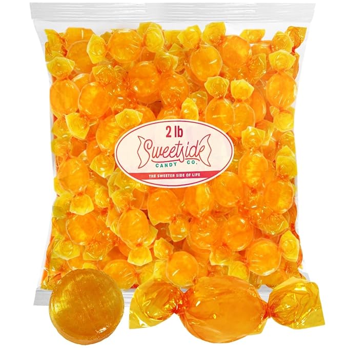 Butterscotch Hard Candy Bulk - Delicious Sweet Individually Wrapped Butter Scotch Bulk Hard Candies Perfect Blend of Creamy and Sweetness for On the Go Snacks and Parties, Gluten Free Treat (2 Pounds)