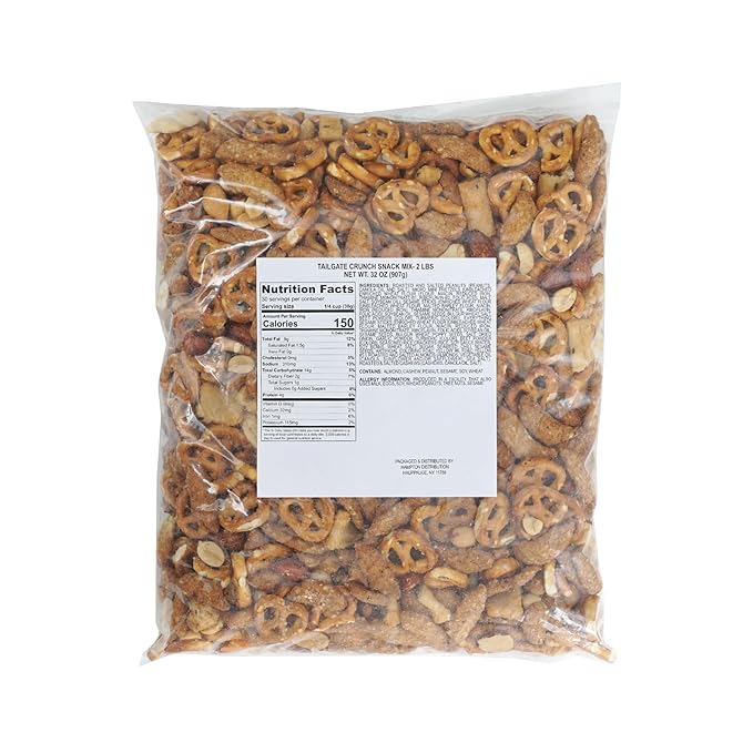 Tailgate Crunch Snack Mix, 2 Pound Bulk Bag, Hampton Distribution