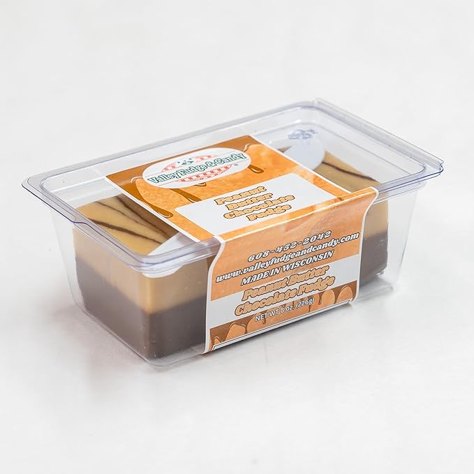 Valley Fudge, Peanut Butter Chocolate, Fresh Artisan Fudge, Real Butter, Gourmet Candy, One Pound Package
