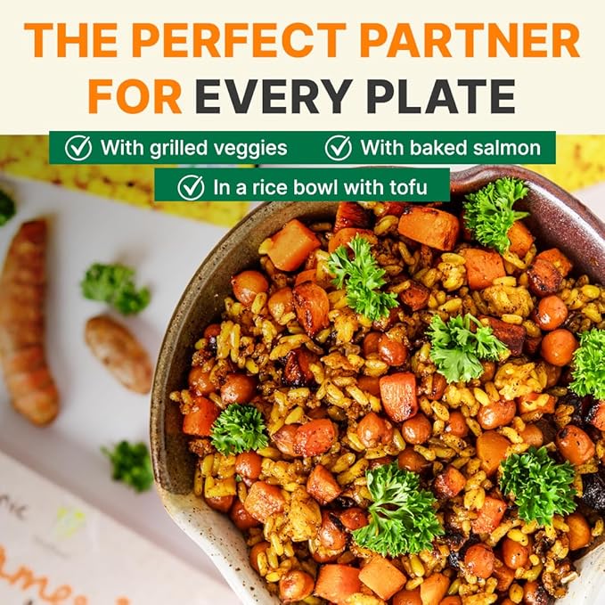 Healthee Organic Brown Rice, Gluten Free, Fully Cooked and Ready-to-Eat, USDA Certified Organic, GMO-Free, Microwaveable (Turmeric, Pack of 12)