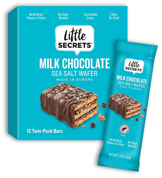Little Secrets | Milk Chocolate Crispy Wafers | Made in Europe | Nothing Artificial & No Sugar Alcohols | Sustainable Cocoa (1.4 Ounce (Pack of 12))