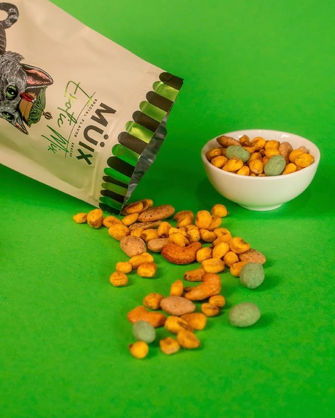 Müix Snacks, Premium Snack Mix: Exotic Mix - 2.3 Ounce Bags (Pack of 16 Bags), Healthy Trail Mix, Snack Mix (Smoked Almond, Citrus Cashew, Peppper Lemon Corn, Wasabi Peanut), Gluten Free, Vegan Snack